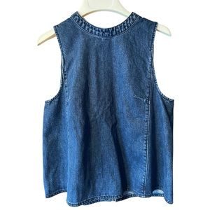 Anthropologie UK Holding Horses Denim High Neck Sleeveless Shirt Back Zipper - 6